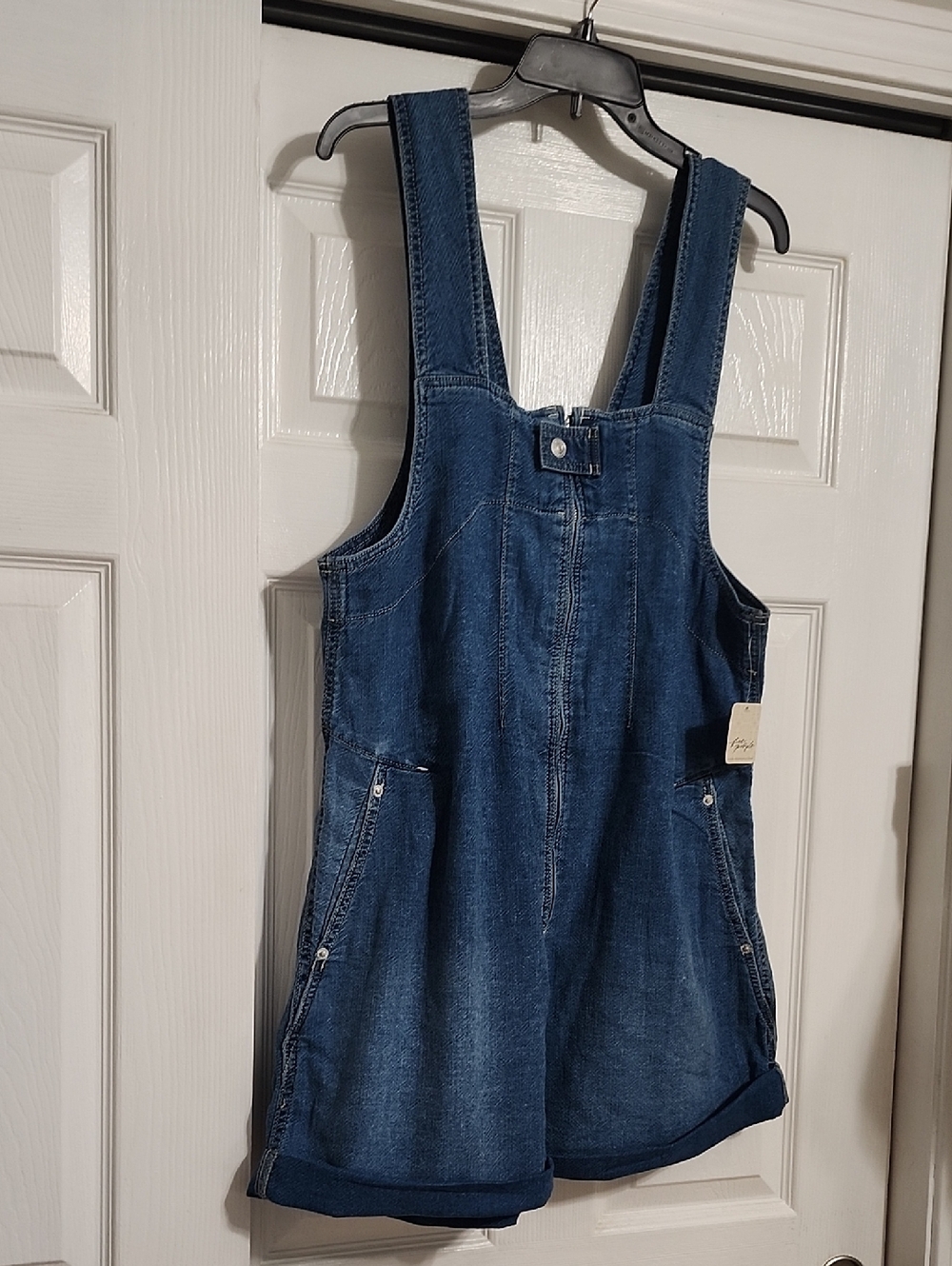 NWT Free People Dark Blue Denim Overall Romper
